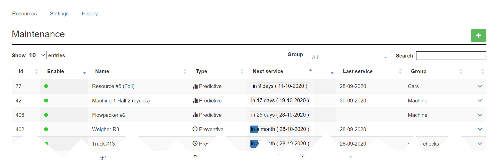 Maintenance Planner preventive and predictive